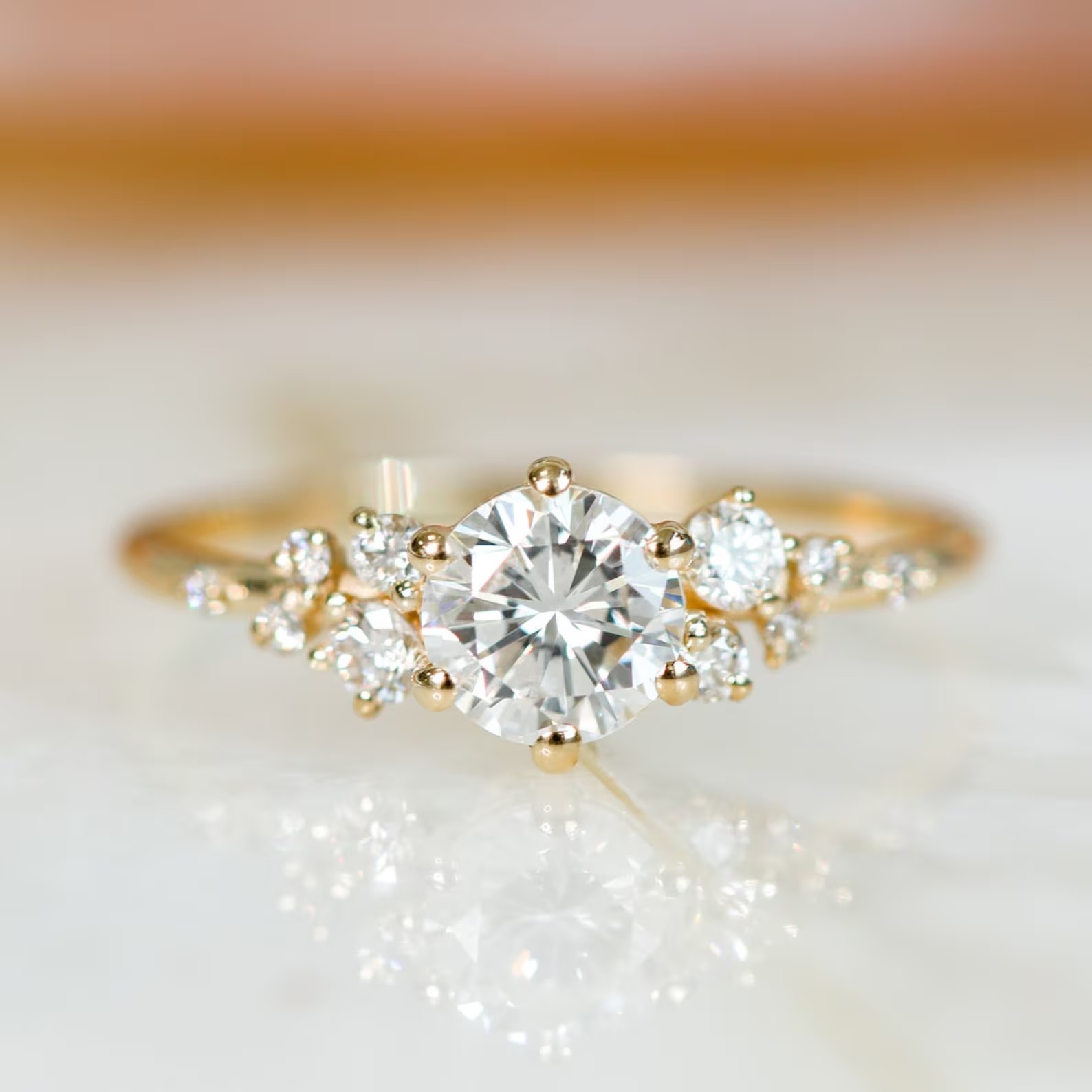 Diamond Cluster Engagement Rings