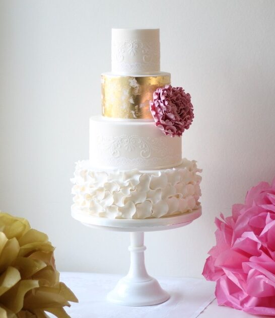 2014 Wedding Cake Trends #1  Metallic Wedding Cakes