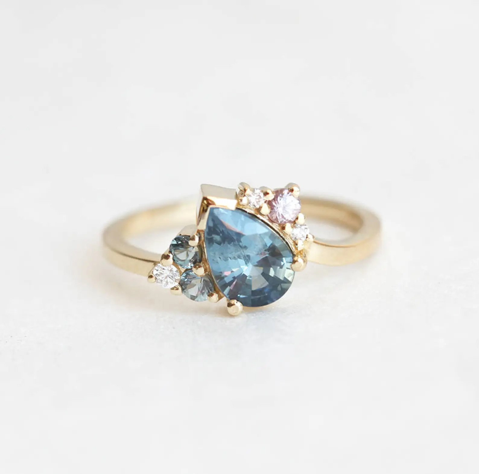 Sapphire Cluster Engagement Rings