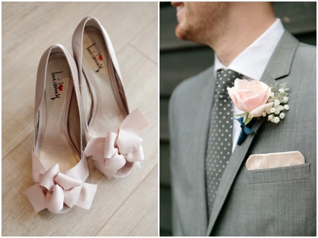 Romantic Grey & Pink Wedding Filled With Polka Dots & Pom Poms