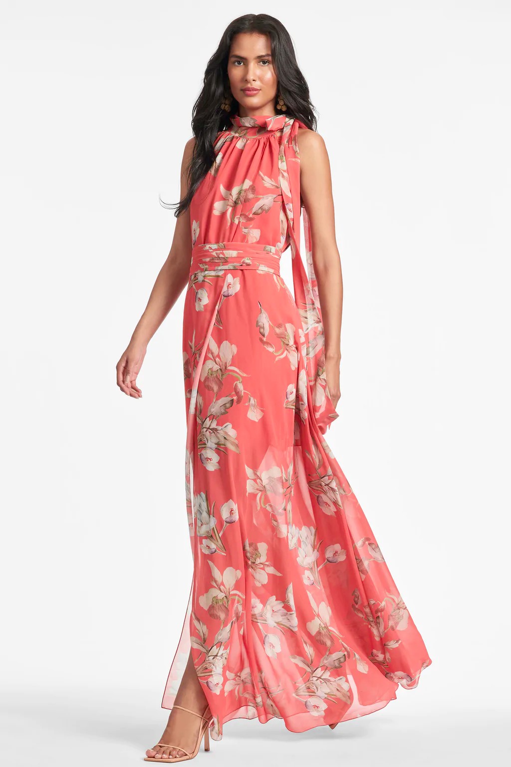 Sweet Posy V Neck Ruffle Gown by Needle & ThreadShop Now →