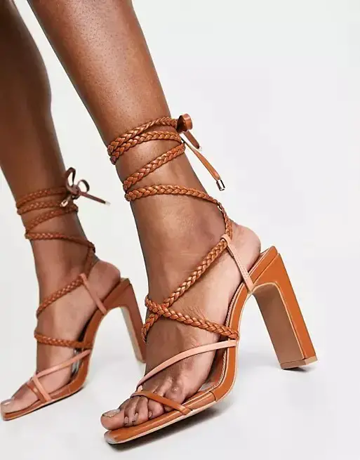 Strappy Braided Heeled Sandal