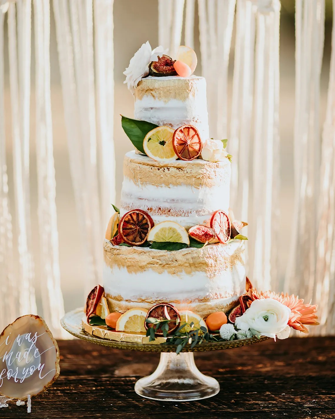 Naked Wedding Cake with Citrus & Fruit