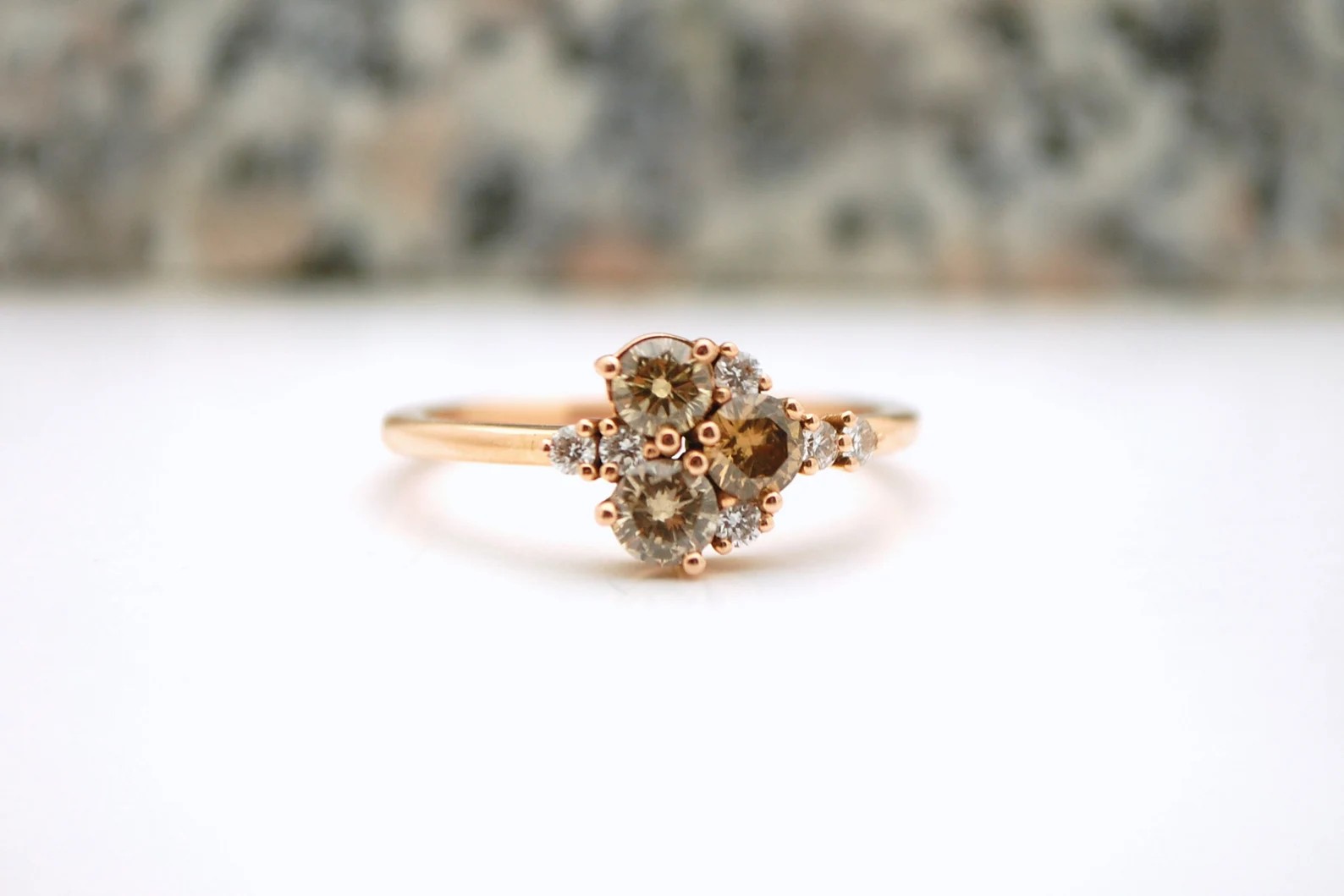 Gold Cluster Engagement Rings