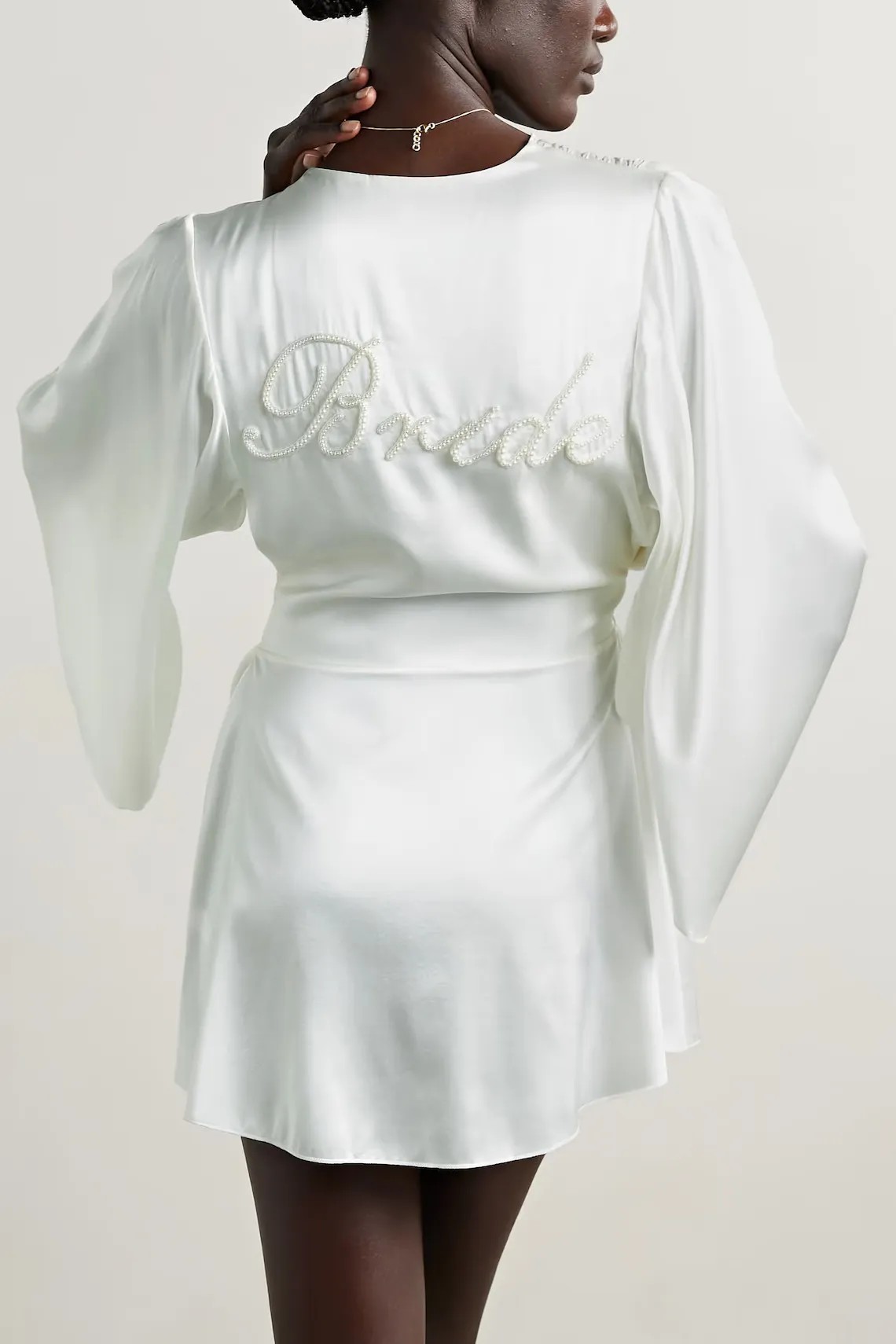 Pearl Embellished Bridal Robe