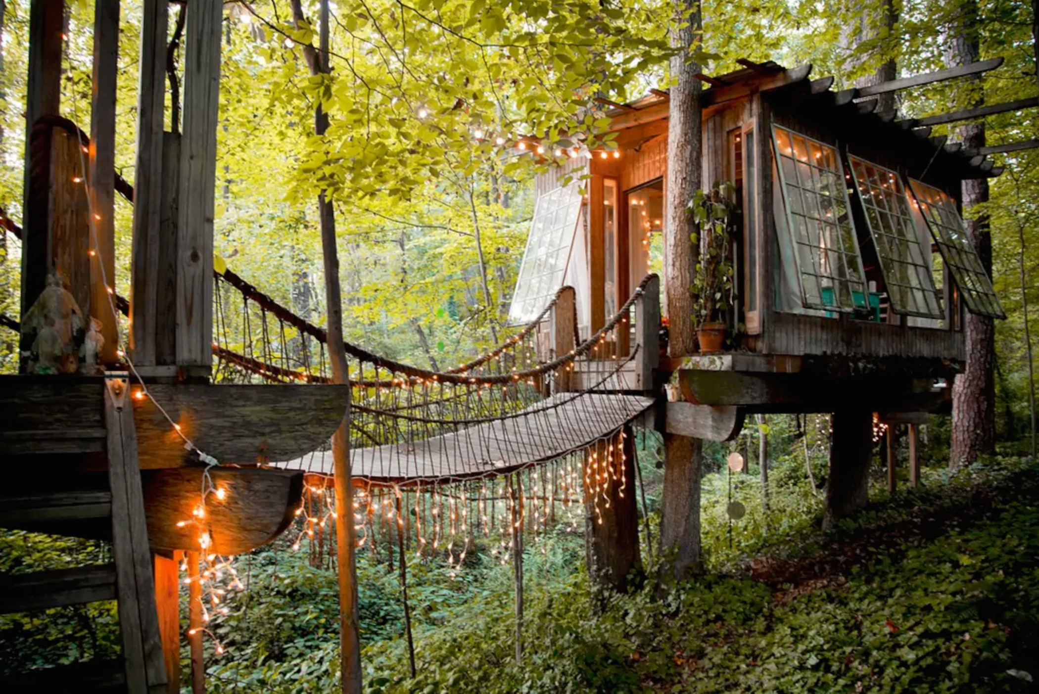 The Fairylit Treehouse in the Woods