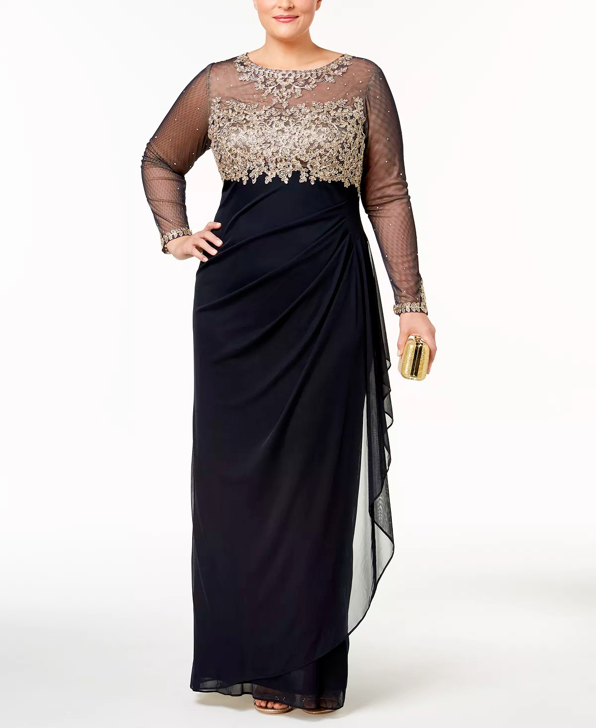 Plus Size Chiffon Capelet Sheath DressShop Now →