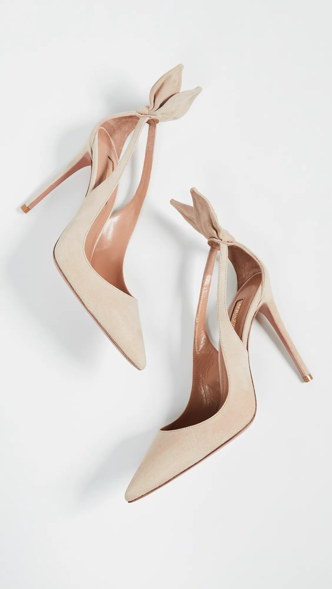 Nude Suede Bridal Pumps