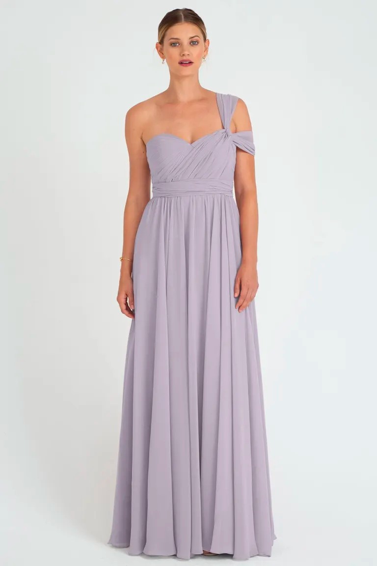 Victoria Beckham Asymmetric Crepe de Chiné Gown