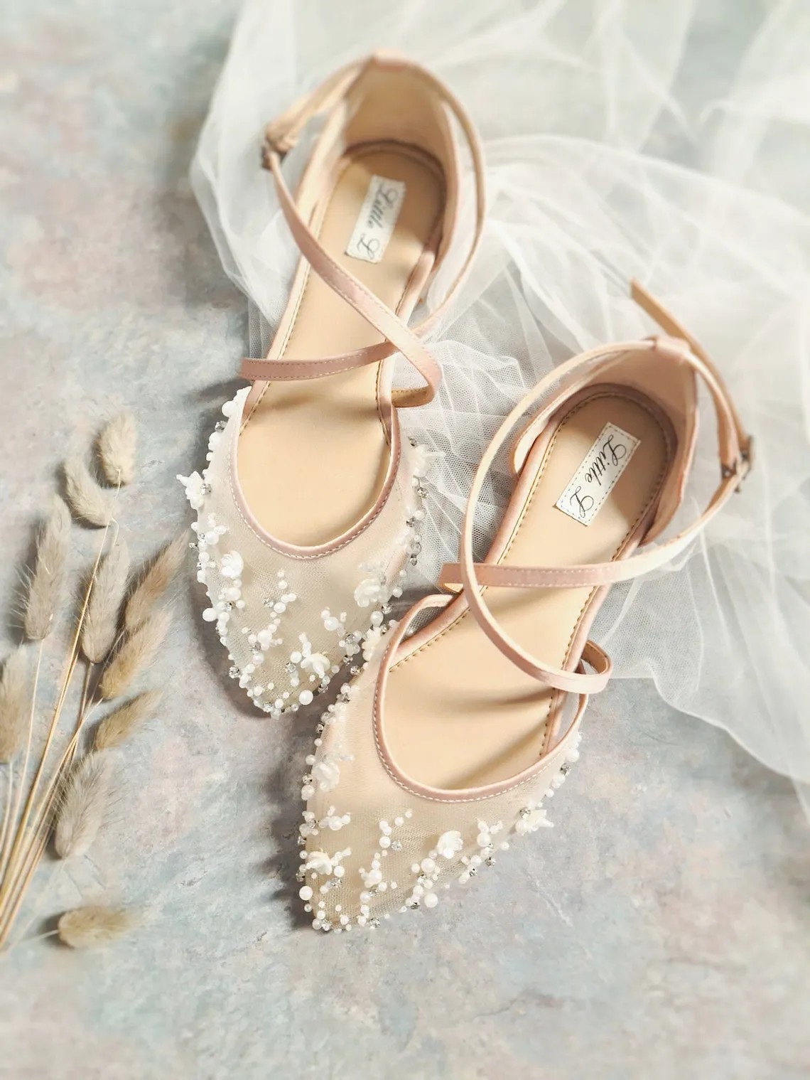 Custom Nude Bridal Flats & Heels