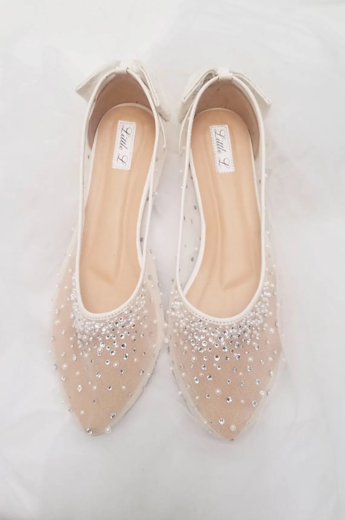 Sheer Sparkling Bridal Flats & Heels