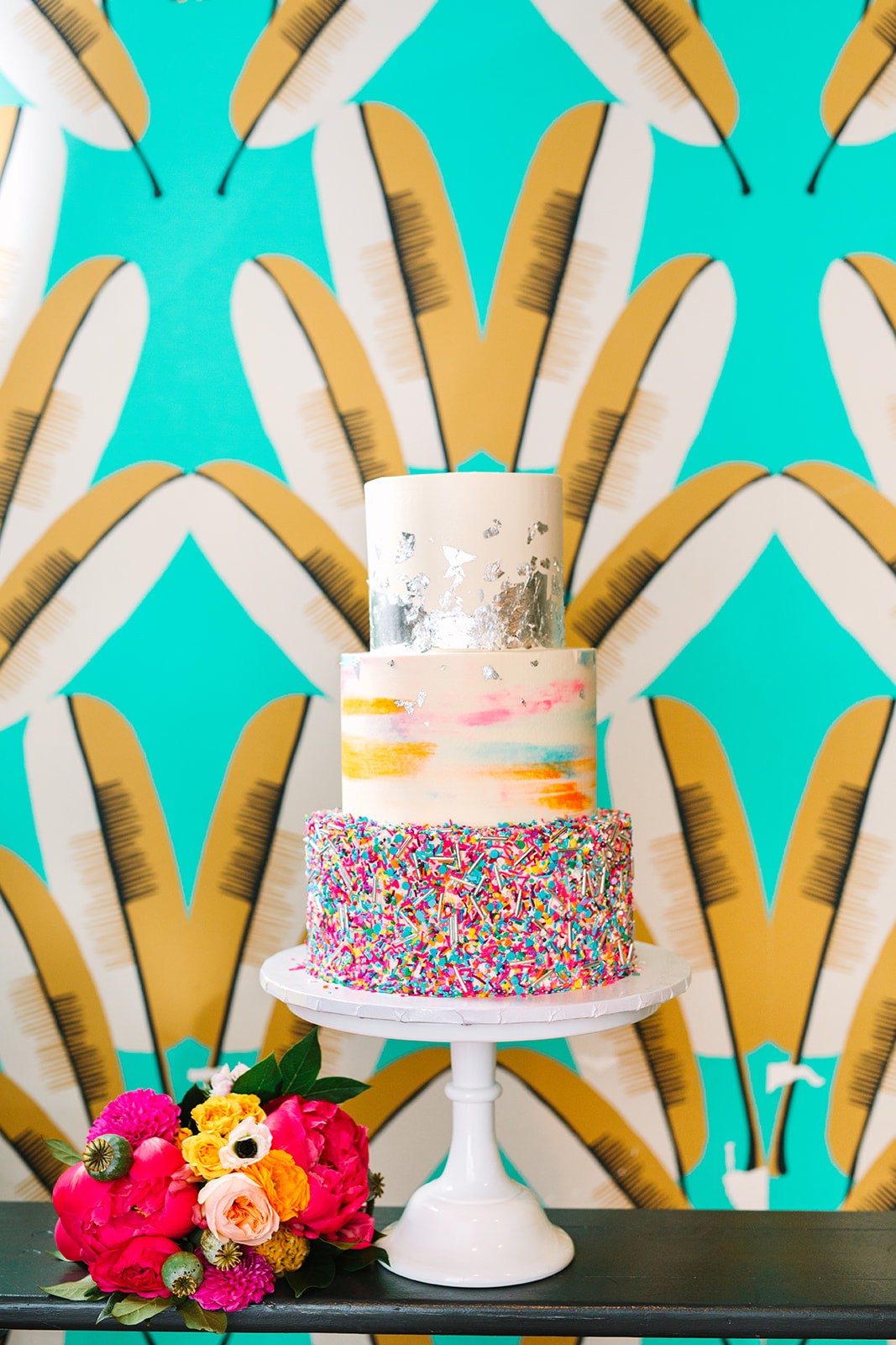 Rainbow Sprinkle Wedding Cake