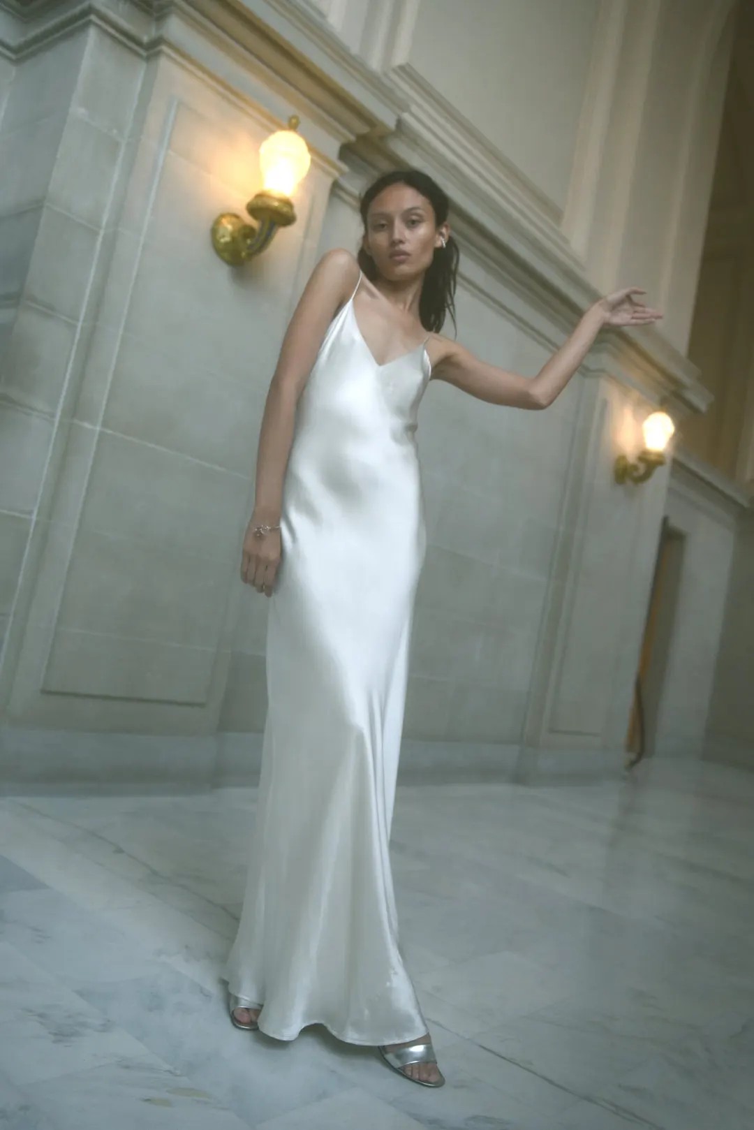 Dramatic Elegance in Washed Silk Charmeuse