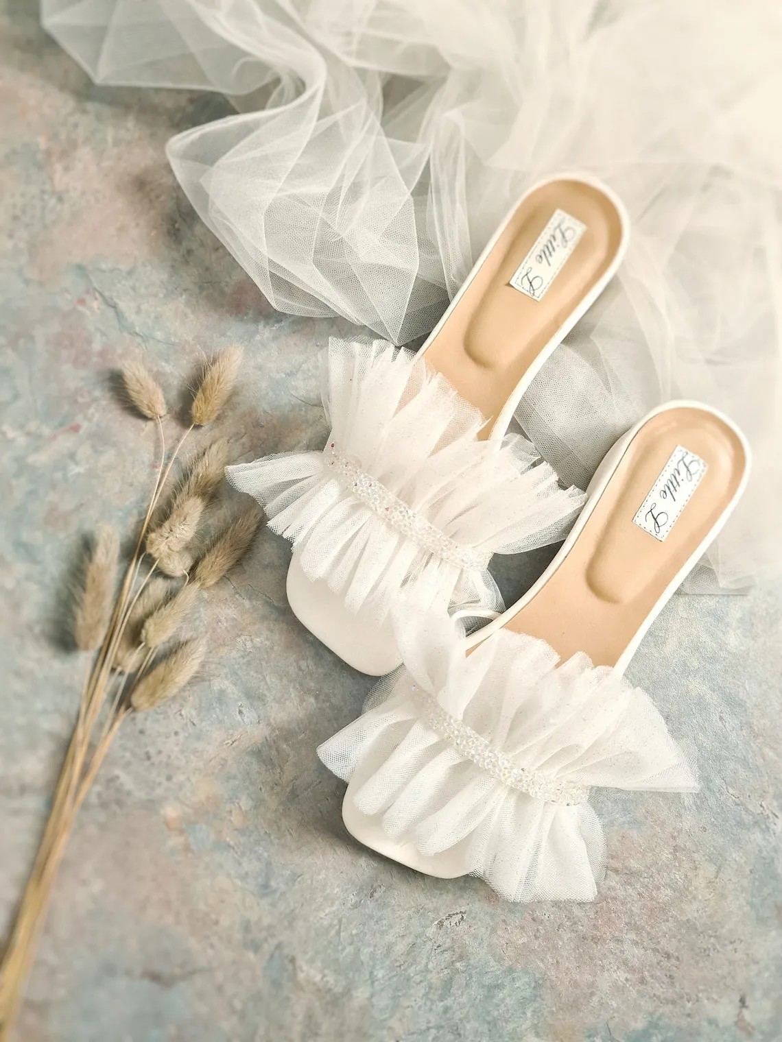 Ruffle Bridal Sandals