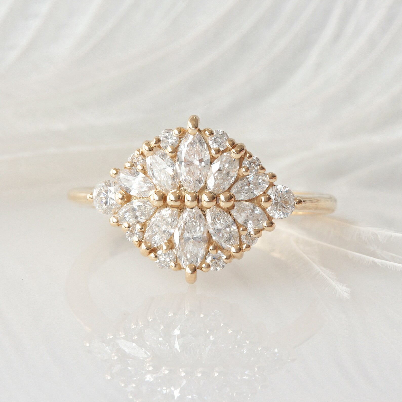 Vintage Cluster Engagement Rings