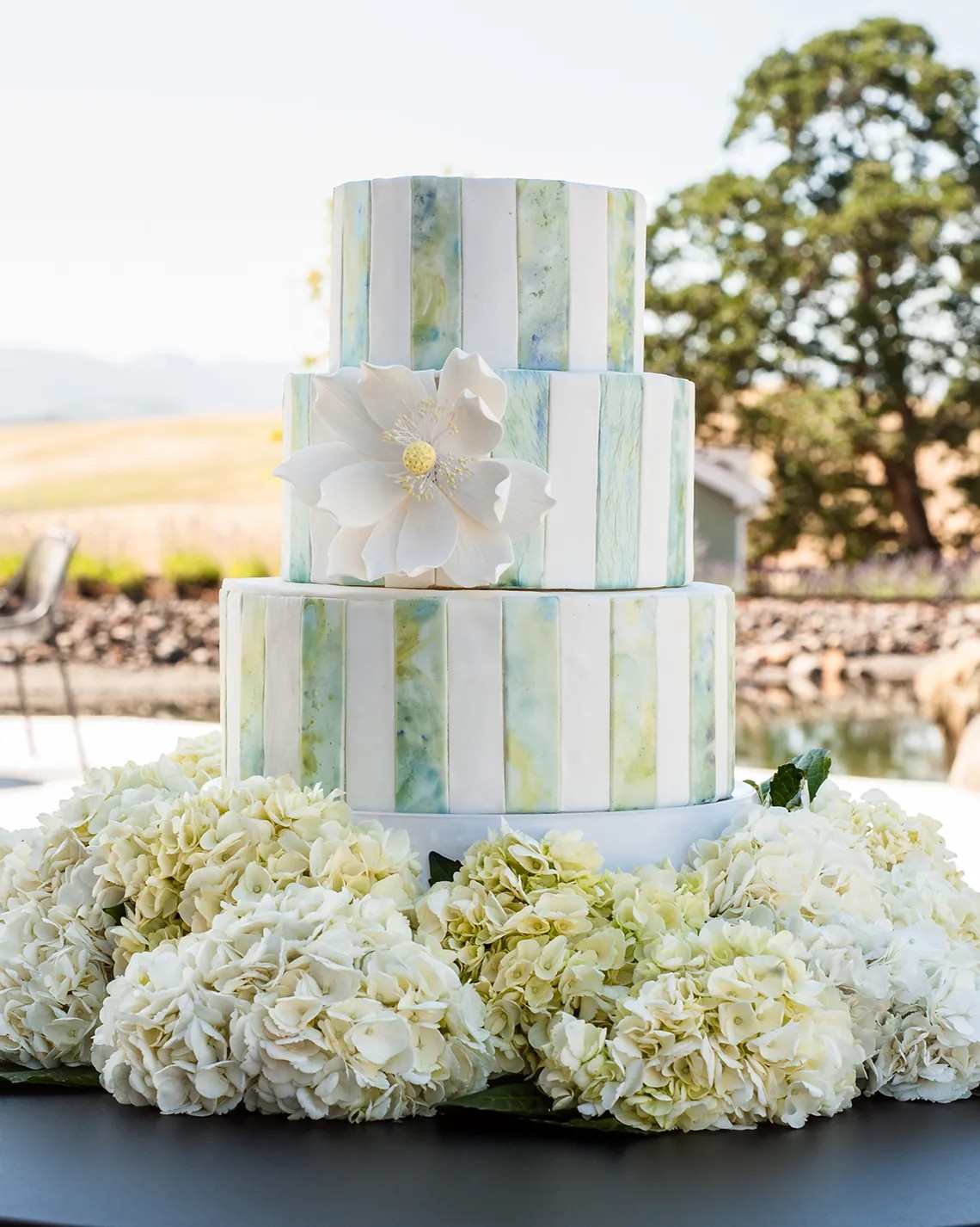 Striped Marble Fondant Wedding Cake