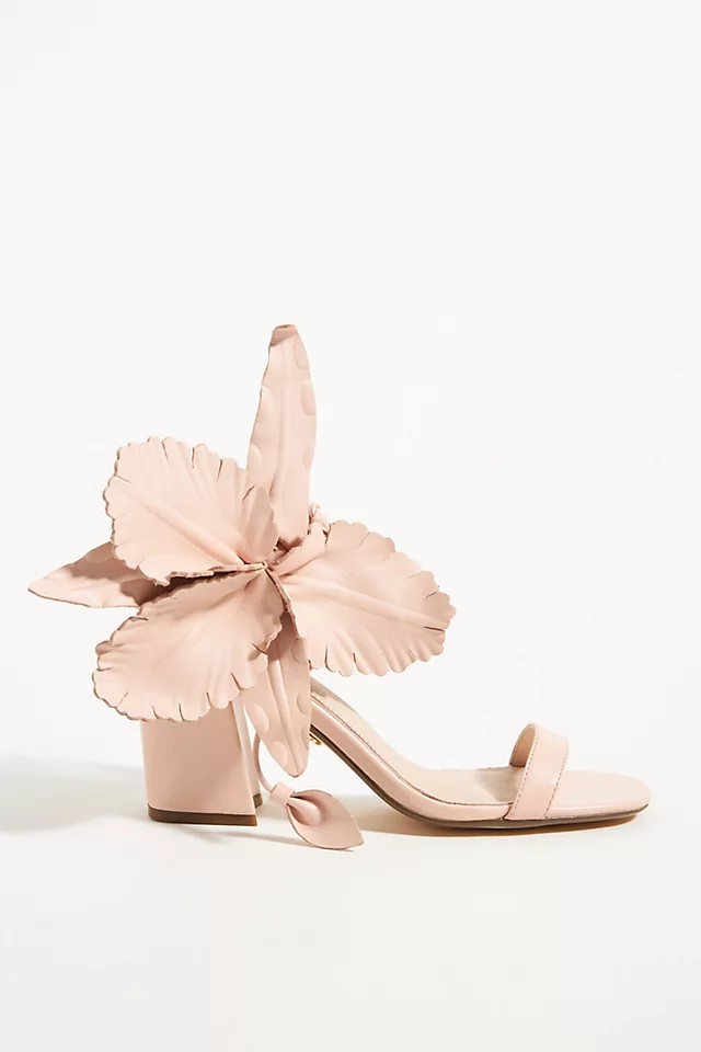 Nude Floral Bridal Heels