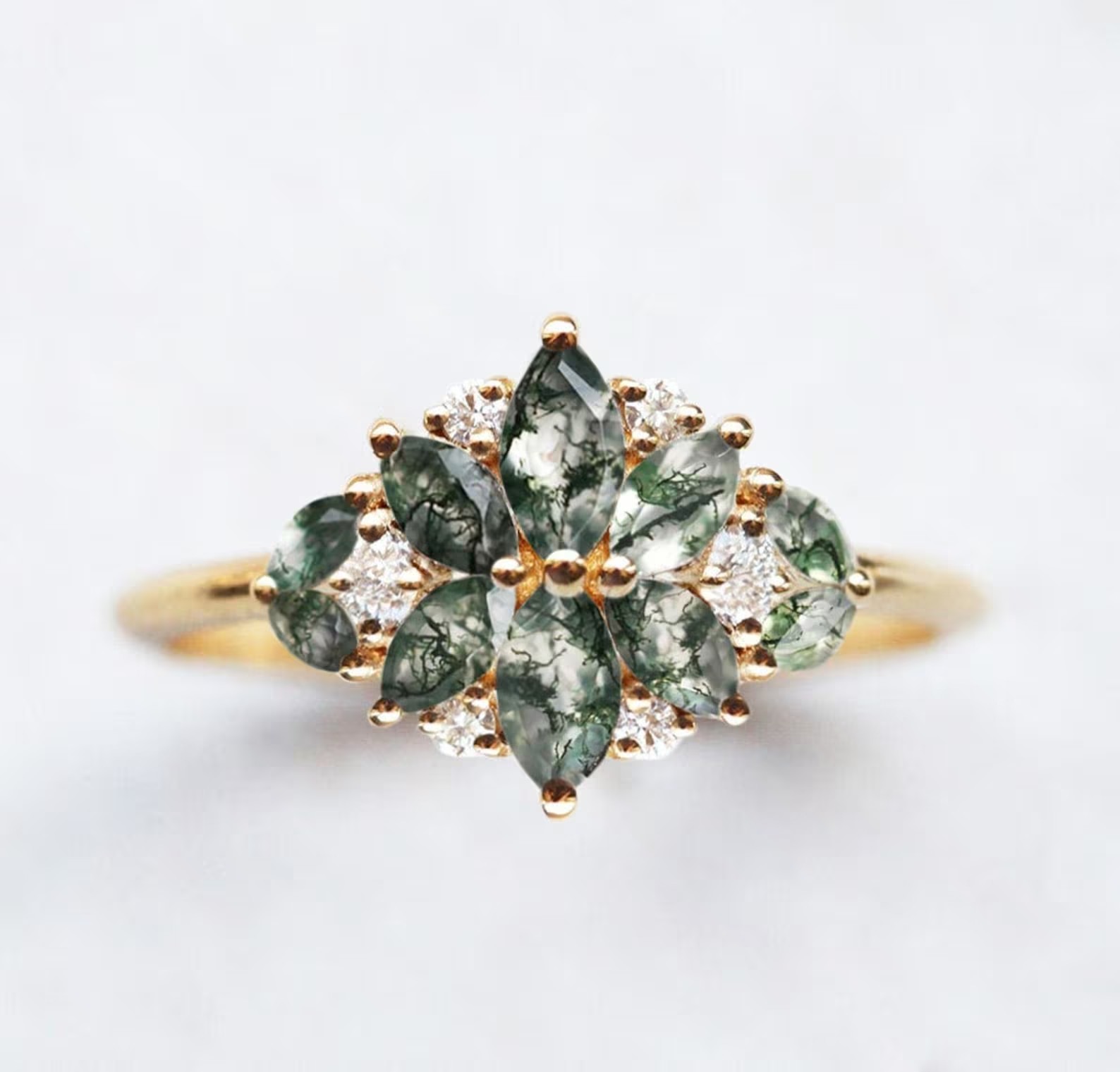 Vintage Cluster Engagement Rings