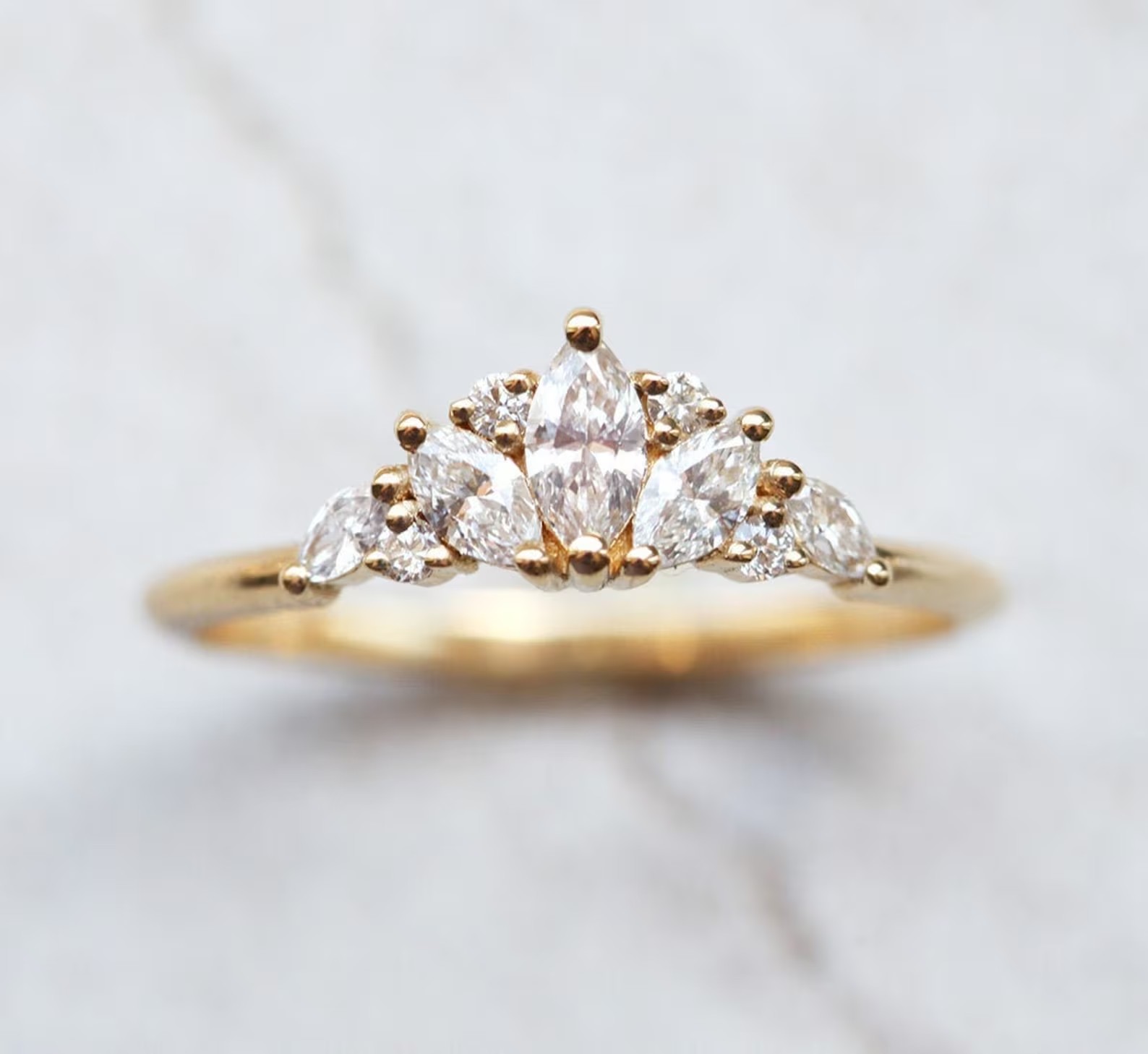 Vintage Cluster Engagement Rings