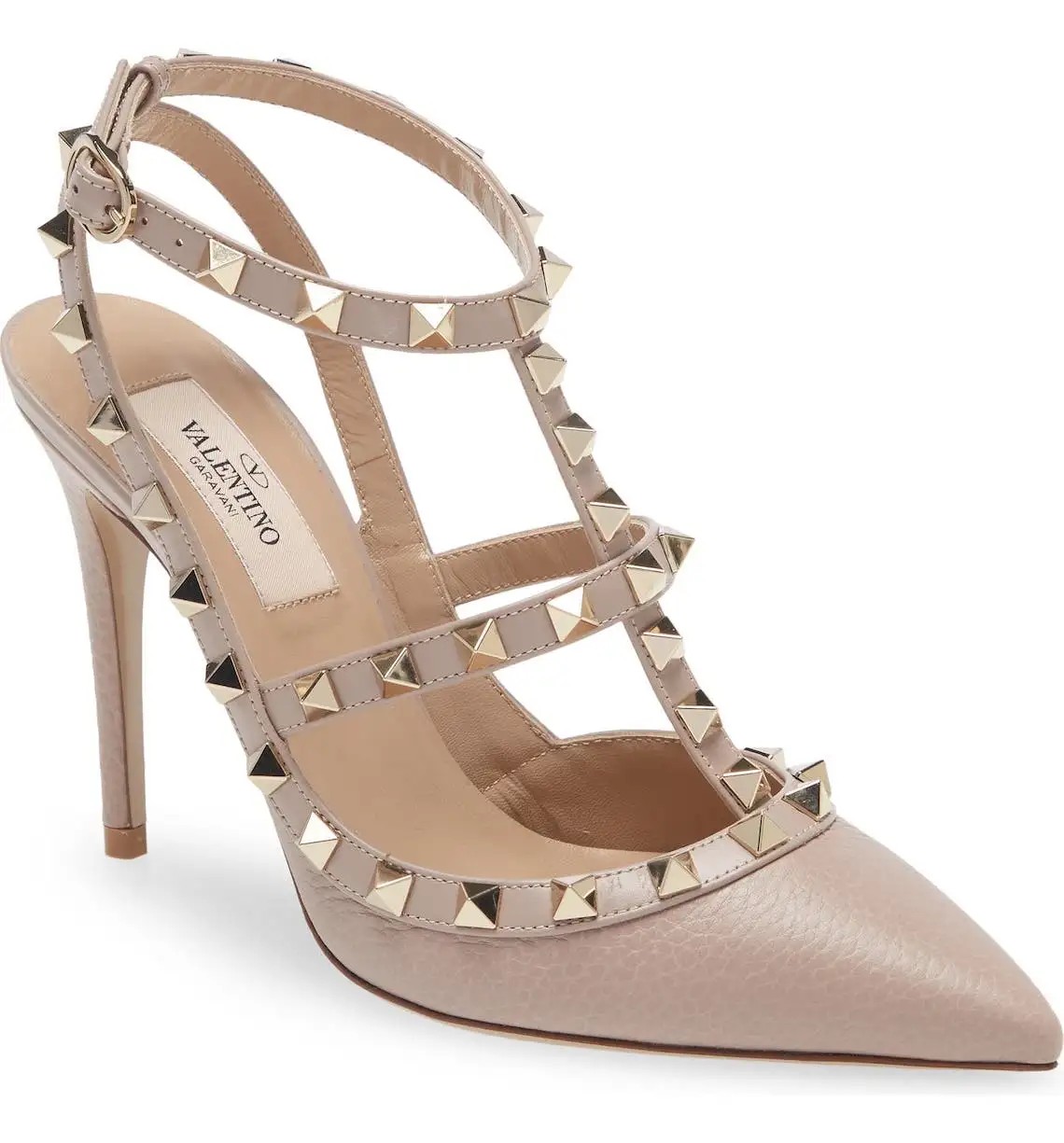 Nude Studded Bridal Pumps