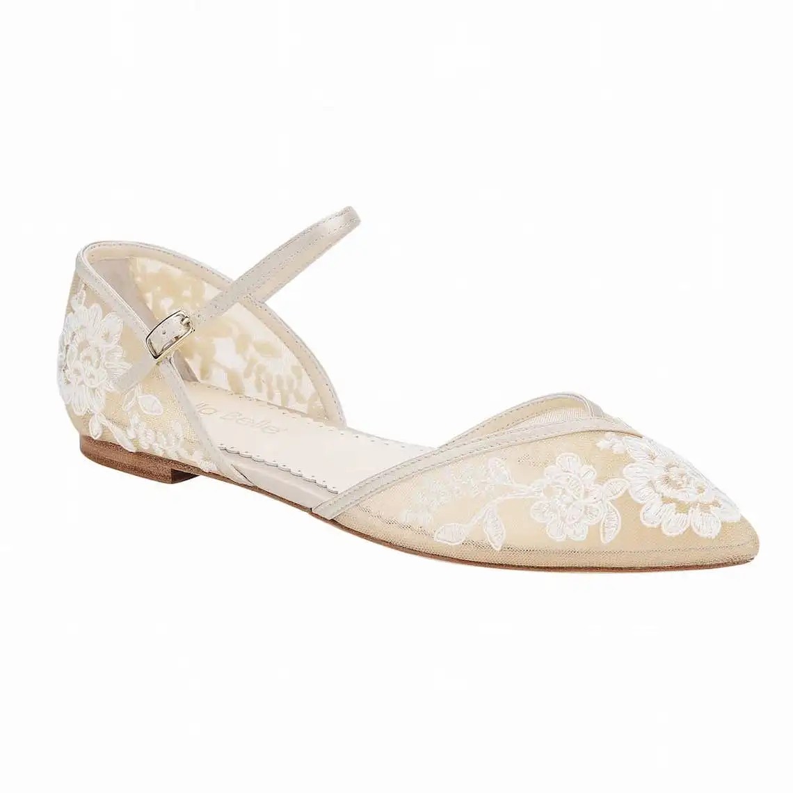 Nude Lace Wedding Flats