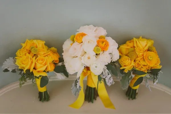 Retro Chic Grey and Yellow Garden Wedding