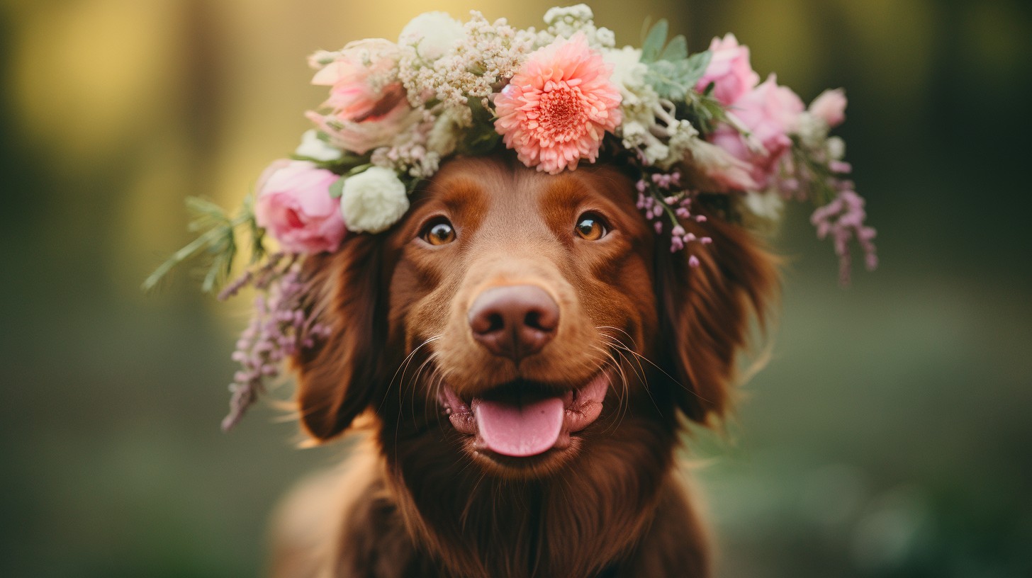 Dog as Flower Girl