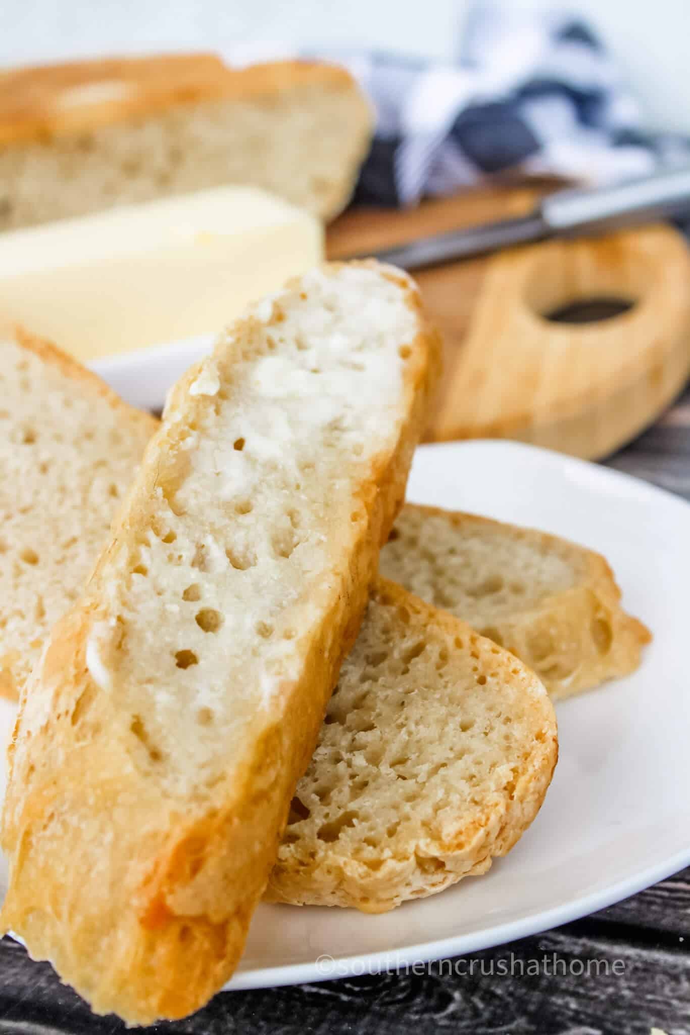 Slice and enjoy homemade bread!