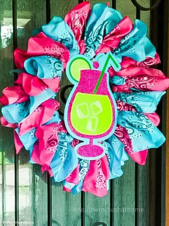 Easy Dollar Tree Front Door Bandana Wreath