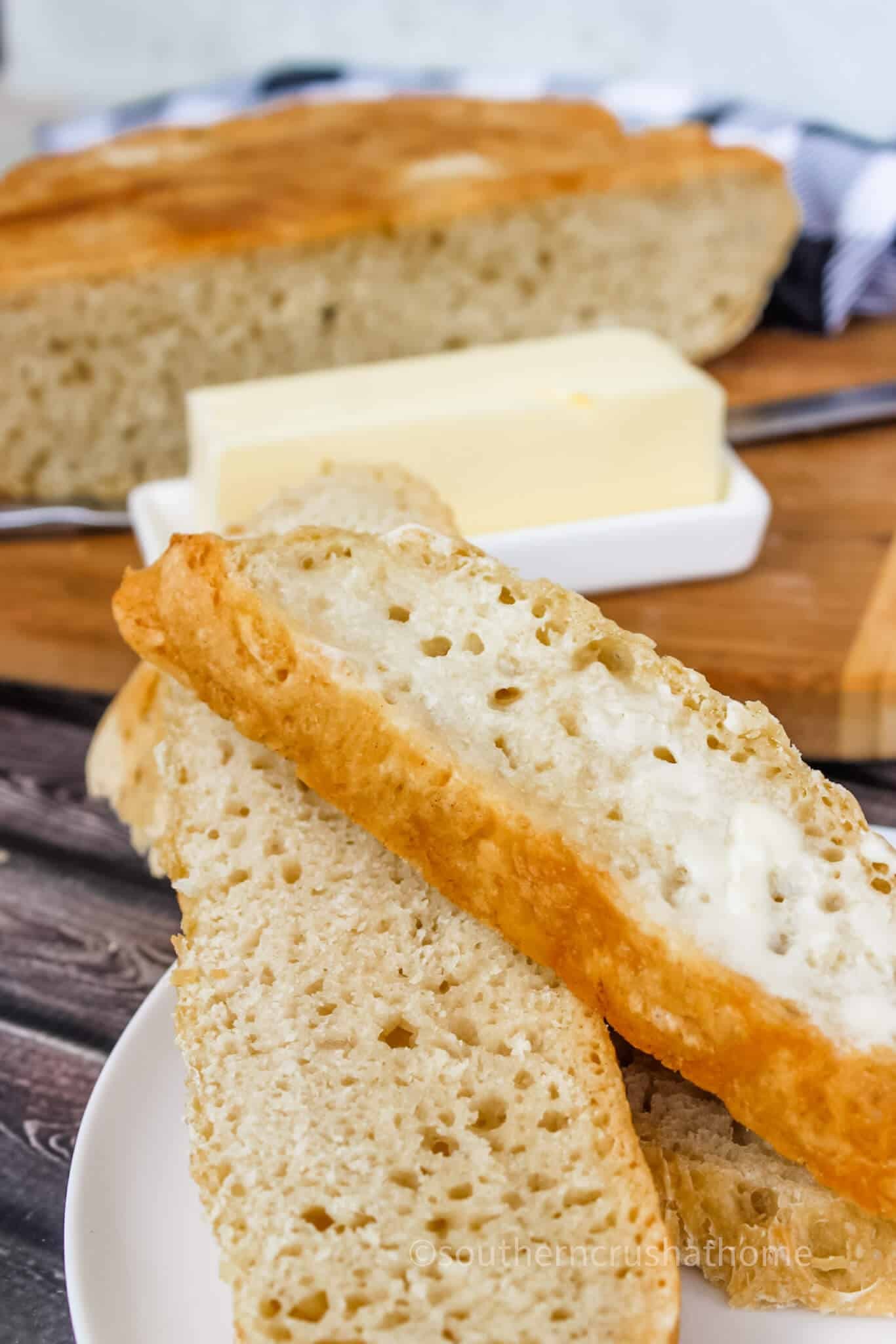 Slice and enjoy homemade bread!